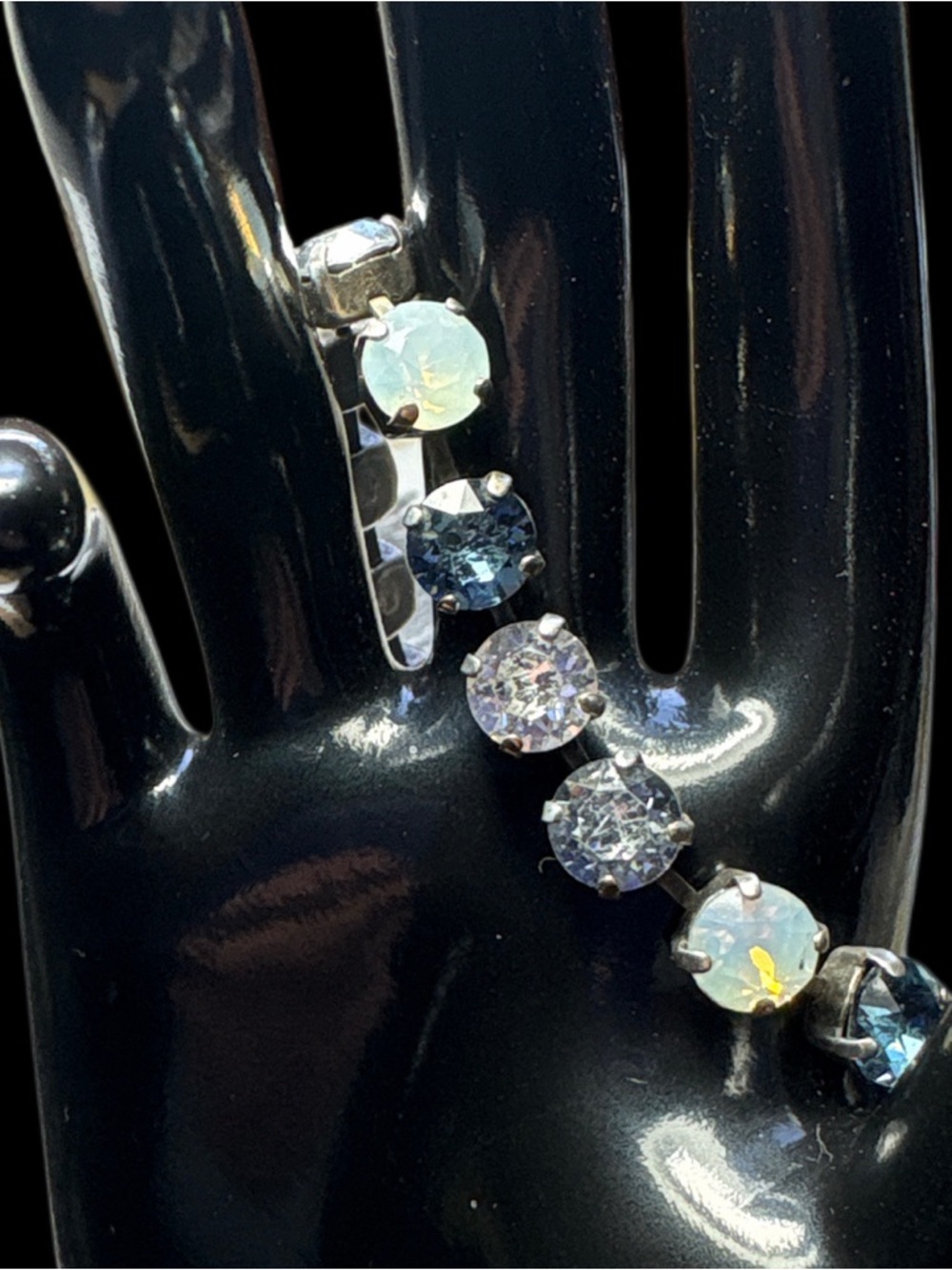 Sabika LIKE Crystal Necklace + Bracelet Set Blue Gray Opal Rhinestone - Picture 4 of 5